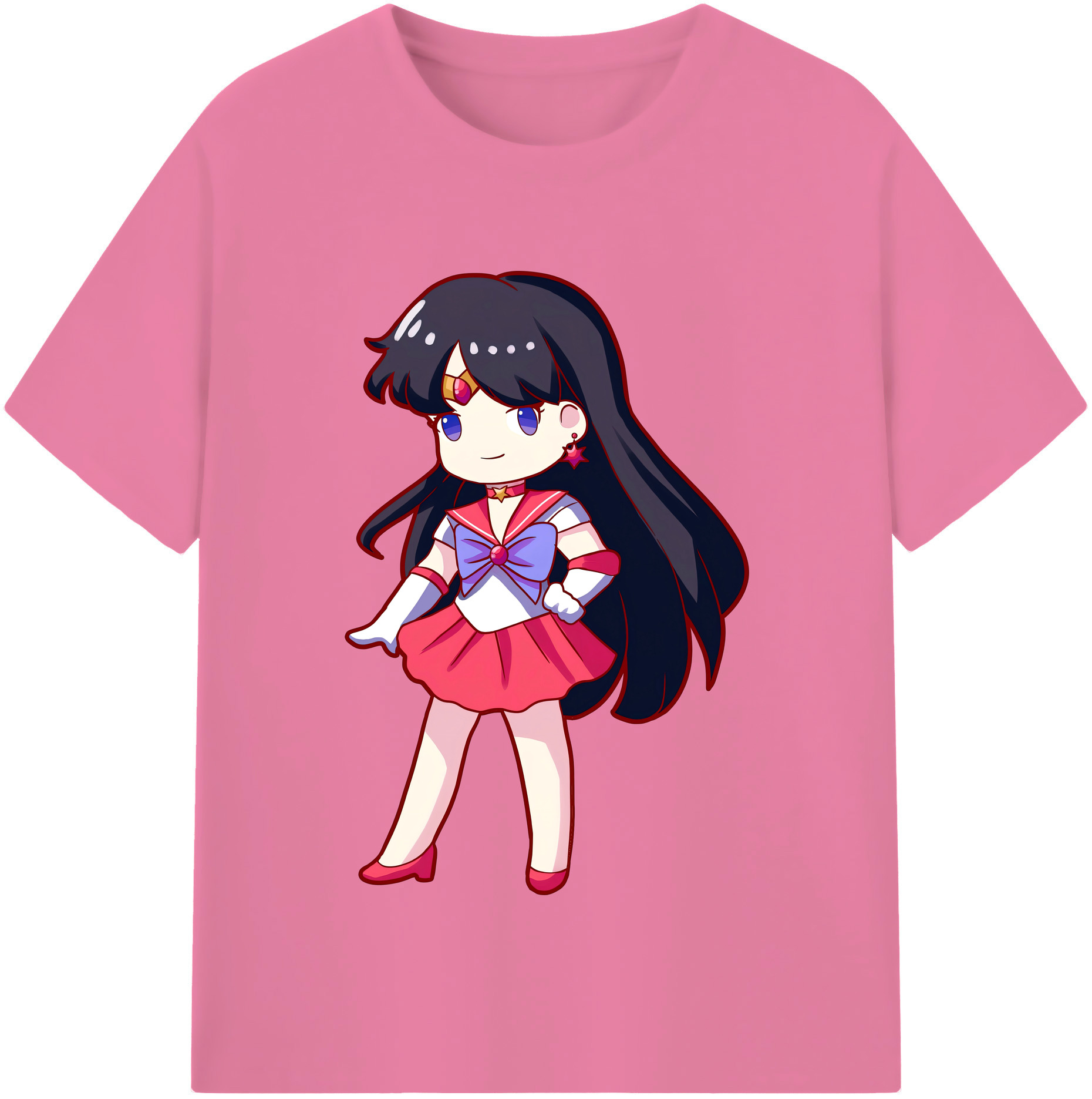 （画像用） 美少女戦士セーラームーン 火野レイ ひの レイ Sailor Moon Hino Rei （セーラーマーズ,Sailor Mars） 綿100％半袖Tシャツ（フロントプリント）